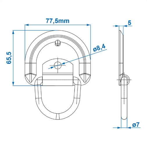 Zurrmulde 76x66mm