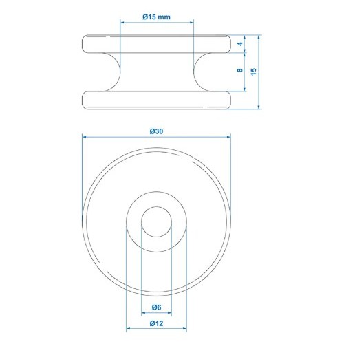 Seilhaken Planenkopf rund PVC Ø30 x 15 mm