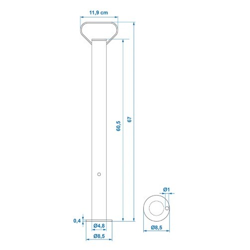Stütze 48mm , 650mm