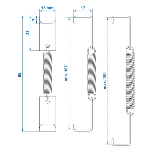 Kennzeichenklammern mit Feder Set