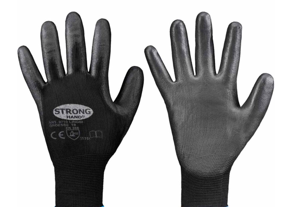 Handschuh Nylon PU- Feinstrickhandschuhe LINGBI1 Paar Gr. 9