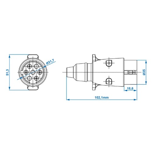 Stecker 7-polig PVC
